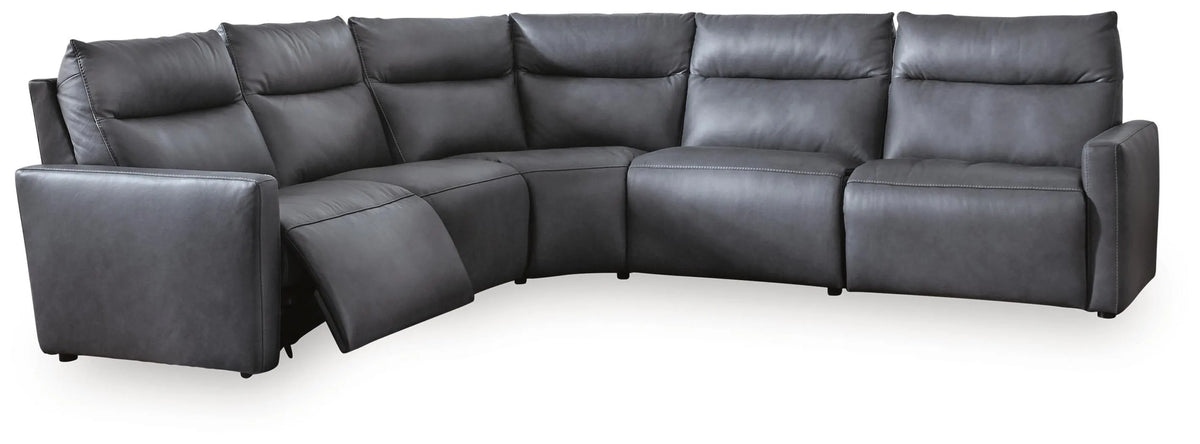 Seccional reclinable eléctrico de 5 piezas ModZ - Azul