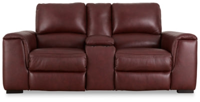 Alessandro Power Reclining Loveseat with Console - Garnet