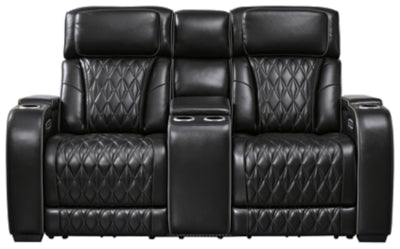 Boyington Power Reclining Loveseat with Console - Black