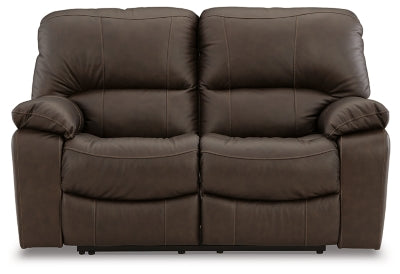 Leesworth Power Reclining Loveseat - Dark Brown
