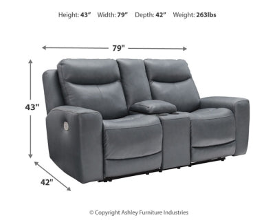 Loveseat reclinable eléctrico Mindanao con consola