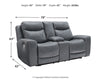 Loveseat reclinable eléctrico Mindanao con consola