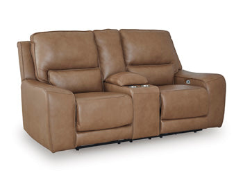 Loveseat reclinable eléctrico Silverbrooke con consola