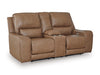 Loveseat reclinable eléctrico Silverbrooke con consola