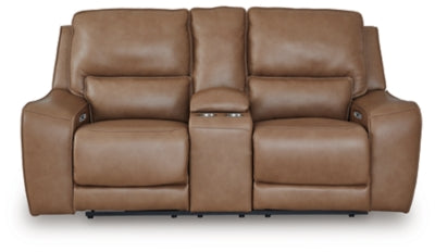 Loveseat reclinable eléctrico Silverbrooke con consola