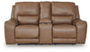 Loveseat reclinable eléctrico Silverbrooke con consola