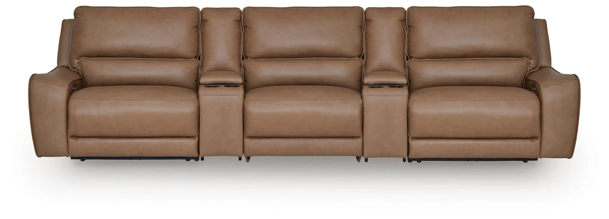 Silverbrooke 5-Piece Power Reclining Sectional - Caramel