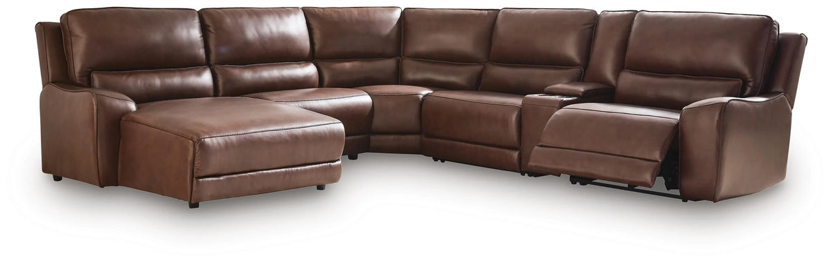 Seccional reclinable eléctrico Silverbrooke de 6 piezas con chaise longue - Cañón