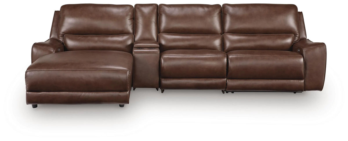 Seccional reclinable Silverbrooke de 4 piezas con chaise longue y consola de almacenamiento - Cañón