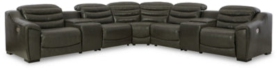Center Line 7-Piece Power Reclining Sectional - Dark Gray