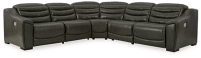 Center Line 5-Piece Power Reclining Sectional - Dark Gray