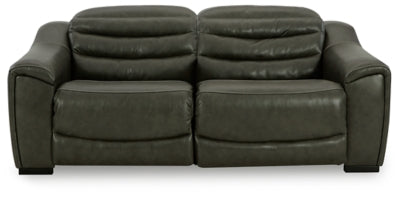 Center Line 2-Piece Power Reclining Sectional Loveseat - Dark Gray