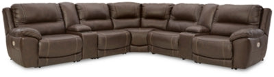 Dunleith 7-Piece Power Reclining Sectional - Chocolate