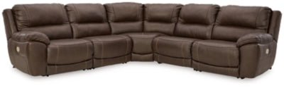Dunleith 5-Piece Power Reclining Sectional - Chocolate