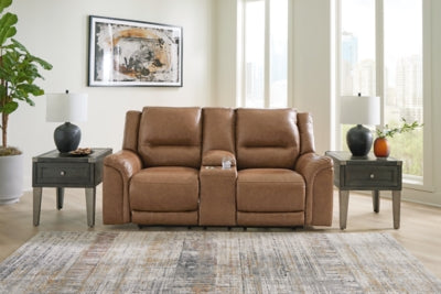 Loveseat eléctrico reclinable Trasimeno con consola