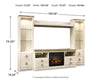 Willowton 4-Piece Entertainment Center with Electric Fireplace