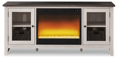 Dorrinson 60" TV Stand with Electric Fireplace - Two-tone