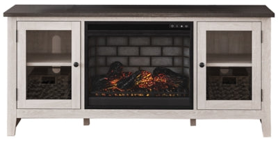 Dorrinson 60" TV Stand with Electric Fireplace - Two-tone