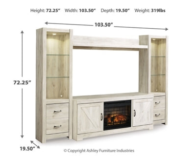 Bellaby 4-Piece Entertainment Center with Electric Fireplace