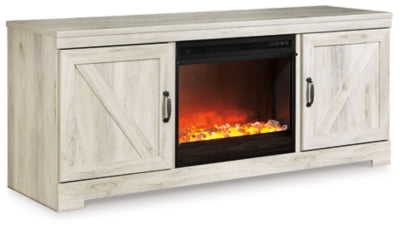 Bellaby 63" TV Stand with Fireplace - Whitewash