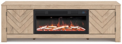Mueble para TV Cayboni de 71" con chimenea eléctrica