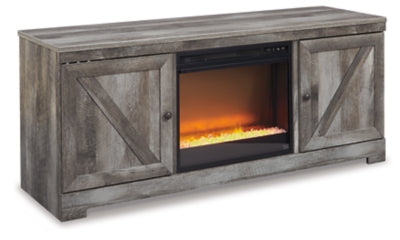 Wynnlow 63" TV Stand with Electric Fireplace - Gray