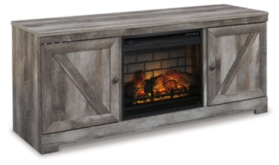 Wynnlow 63" TV Stand with Electric Fireplace - Gray