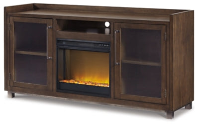 Starmore 70" TV Stand with Electric Fireplace - Brown