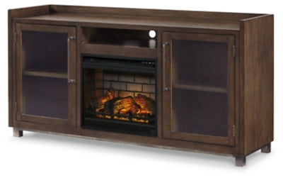 Starmore 70" TV Stand with Electric Fireplace - Brown