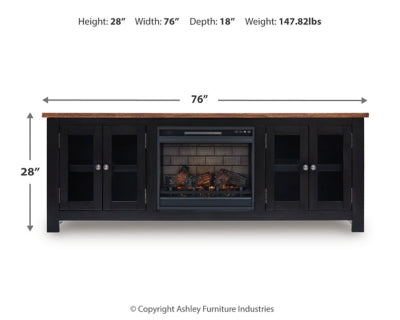 Wildenauer 76" TV Stand with Electric Fireplace
